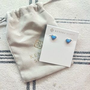 Kendra Scott blue heart earrings